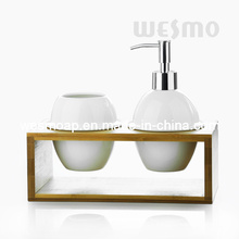 Bamboo and Ceramic Bathroom Set (WBC0802A)